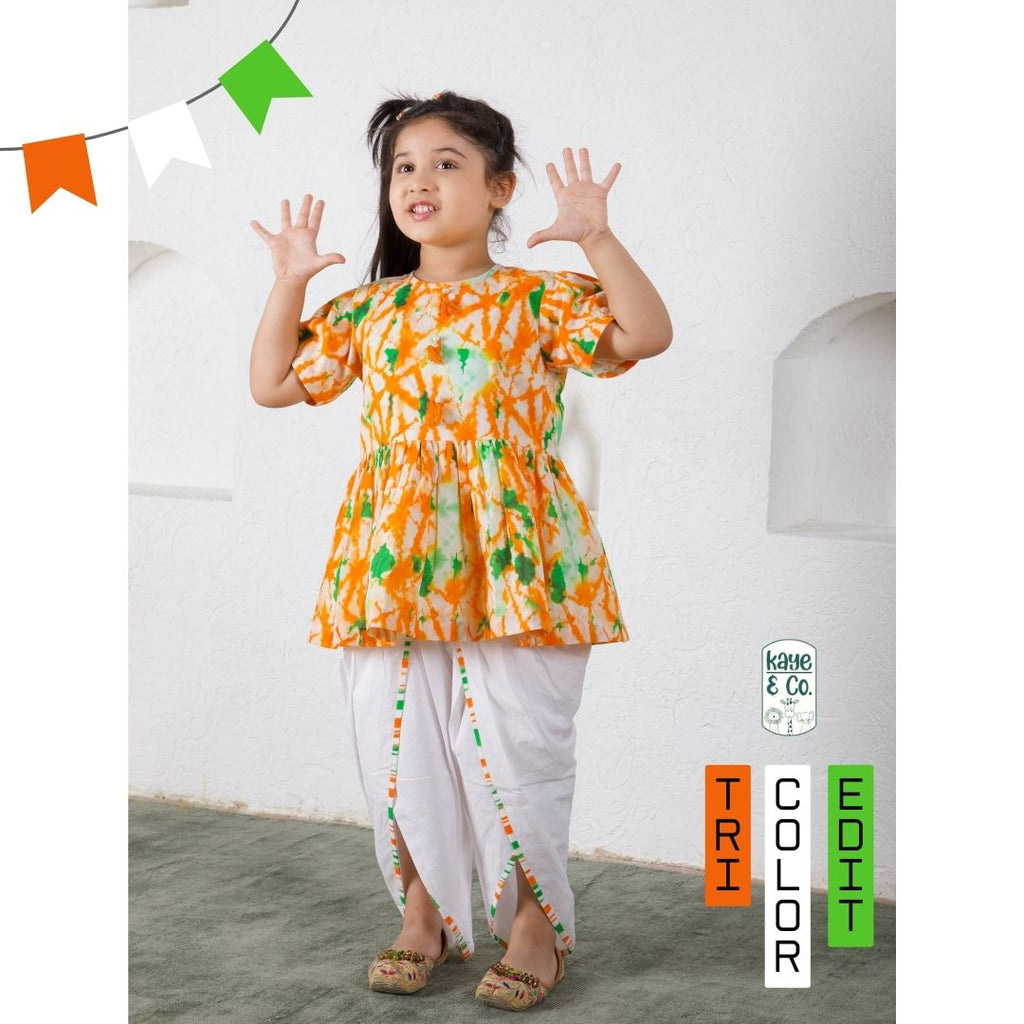 Tricolour Print Tunic Kurta Set