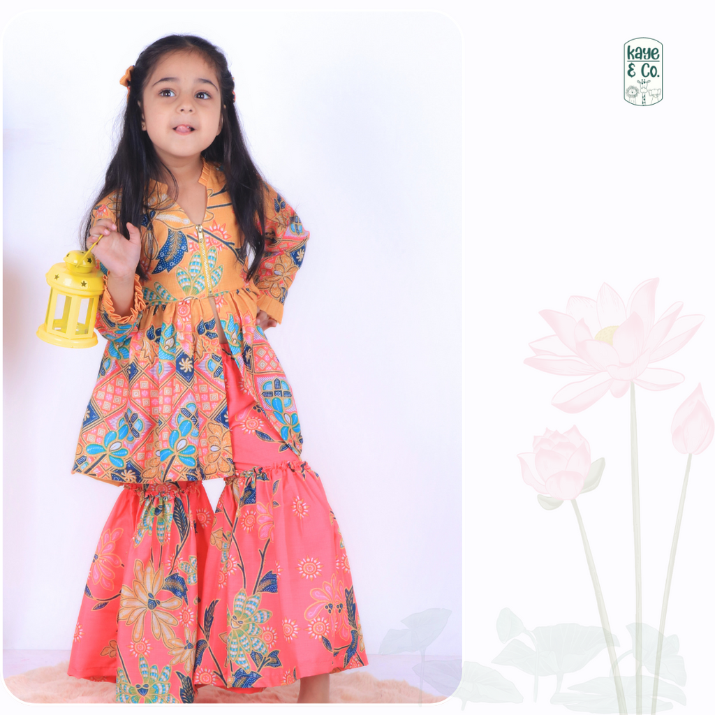 Blooming Garden Peplum Sharara Set