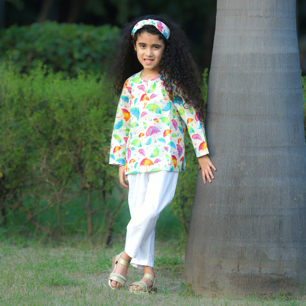 Umbrella Print Kurti Shirt