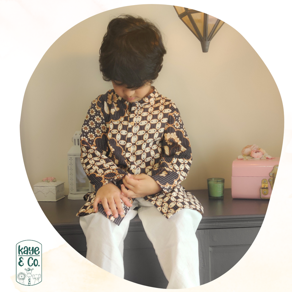 Patola Print Boys Kurta Set