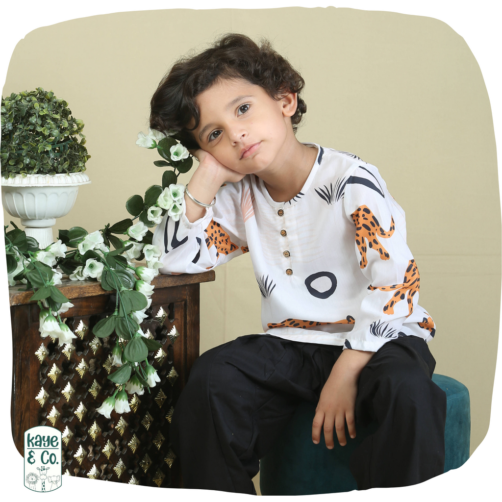 Leopard Print Kurta Shirt