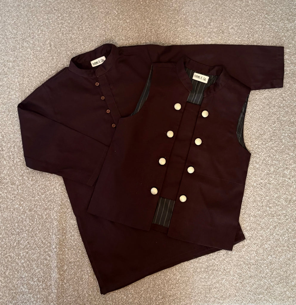 Coco brown Nehru Jacket & Kurta Set