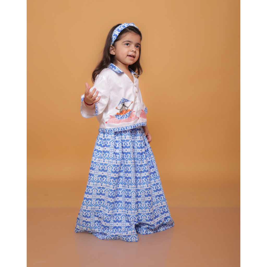 Mandarin Monkey Lehengas Set