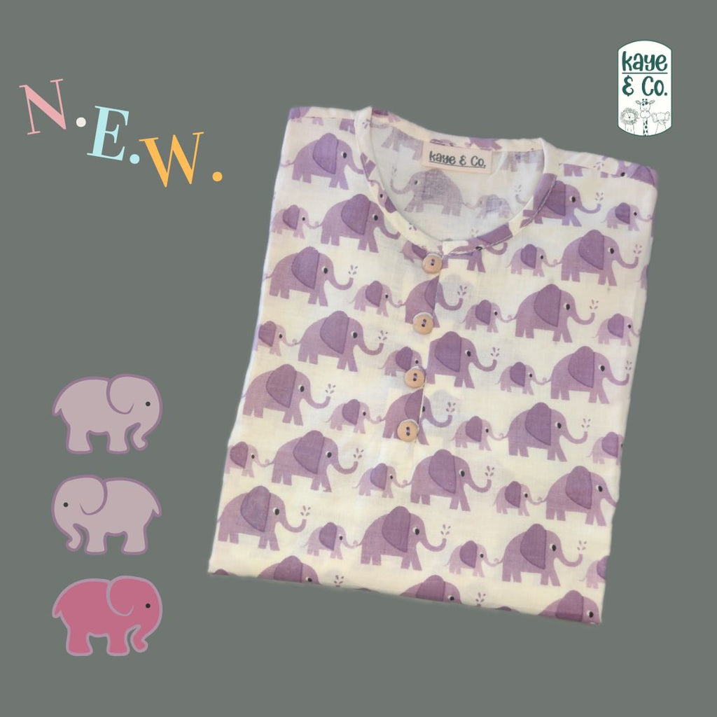 Unisex Elephant Print Kurta Shirt