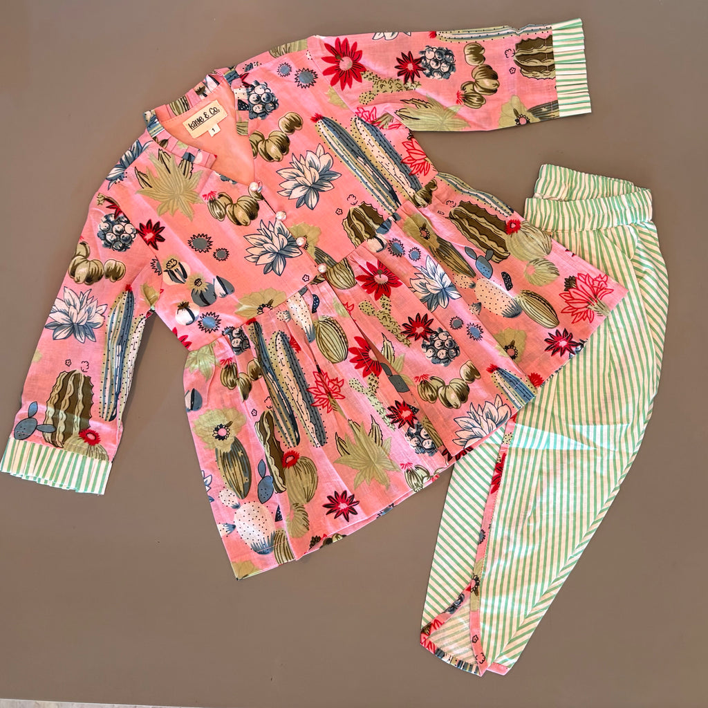 Flamingo Pink Peplum Tulip Set