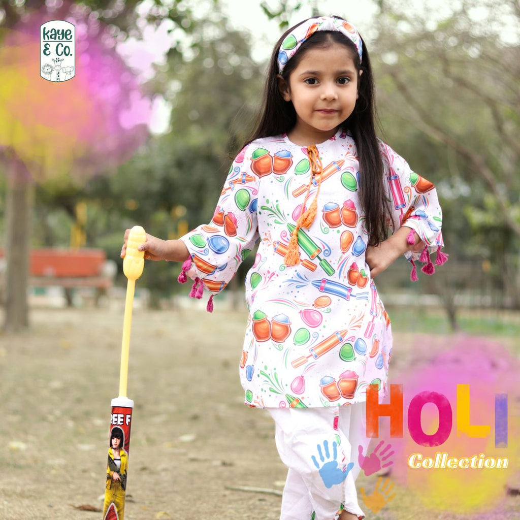 Holi Gulaal Kurti & Tulip SET