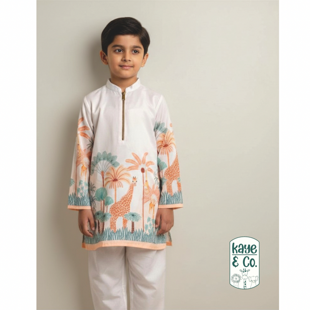 Jungle Safari Zipper Kurta