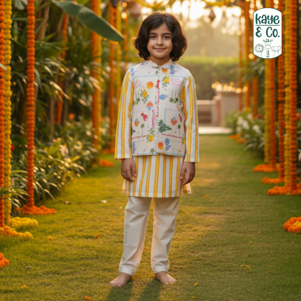 Sand & sea Nehru jacket set