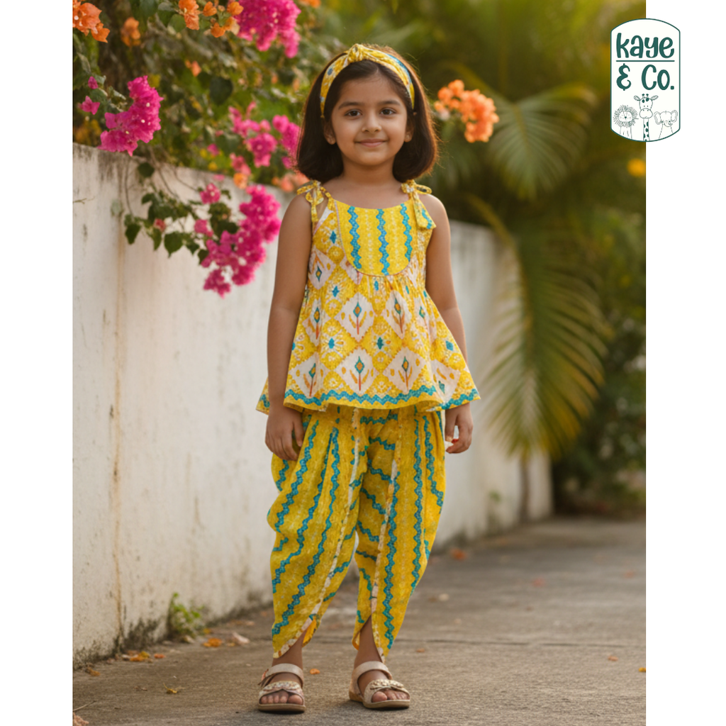 Lime & yellow Tie up & Tulip Set