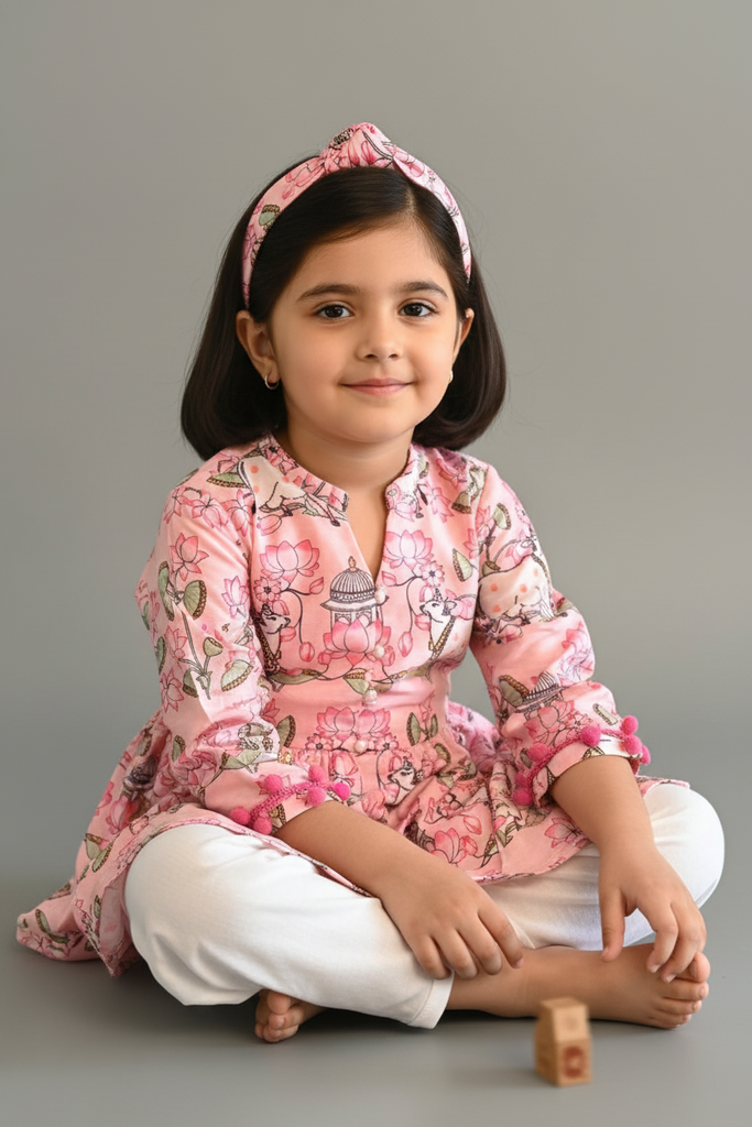 Lotus Pichwai Peplum Tulip Set