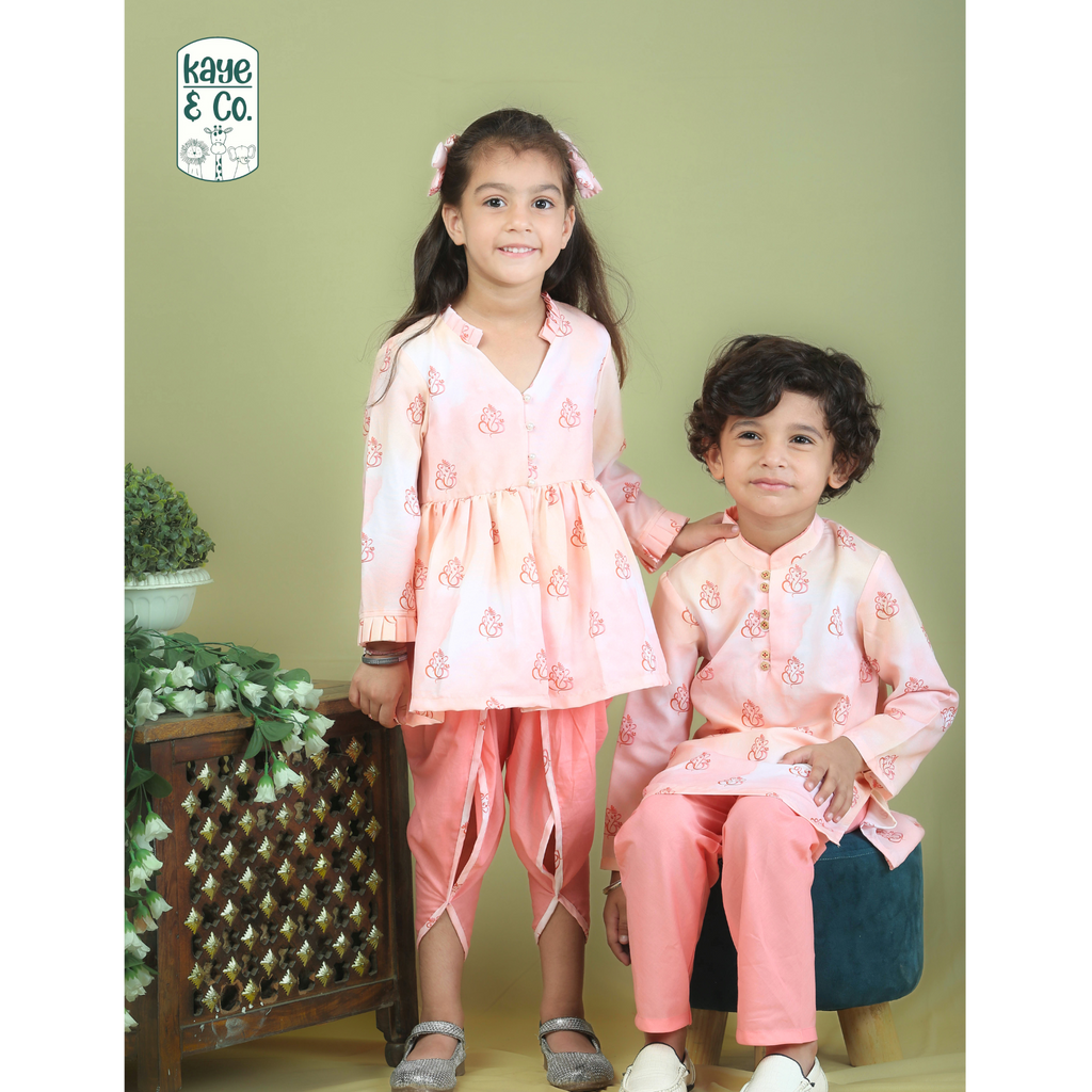 Ganesha Motif Boys Kurta Set