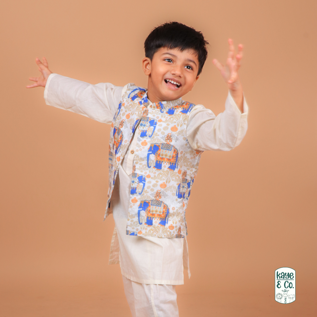 NEHRU JACKET SET - ROYAL ELEPHANT