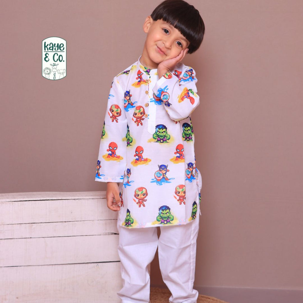 Superhero Holi Hai Kurta Set