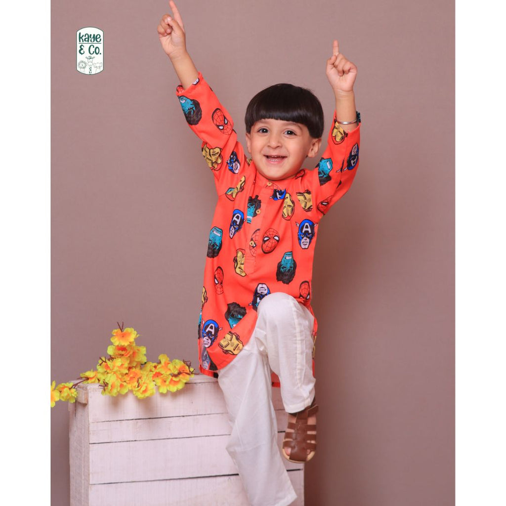 Superhero Boys Kurta Set