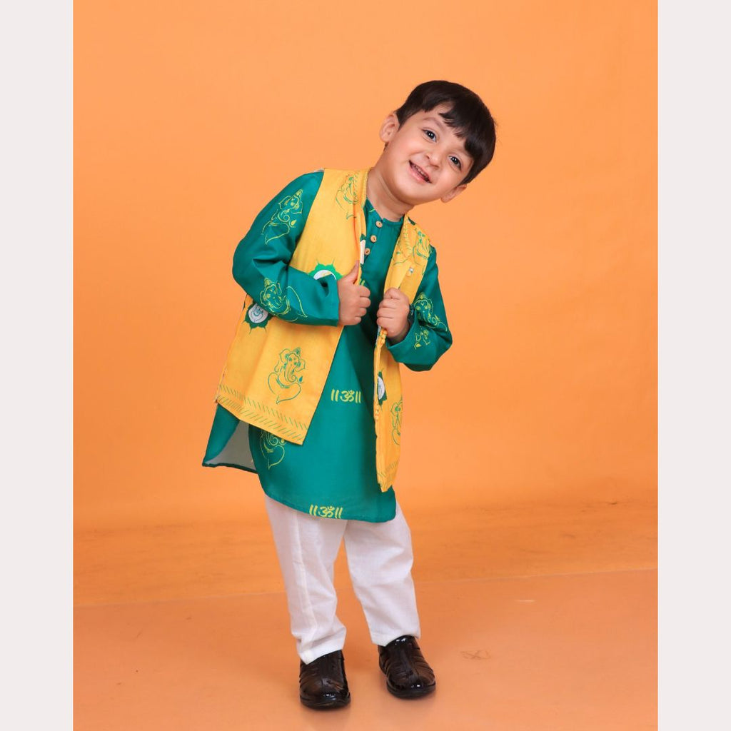 Om Ganesha Nehru Jacket Set