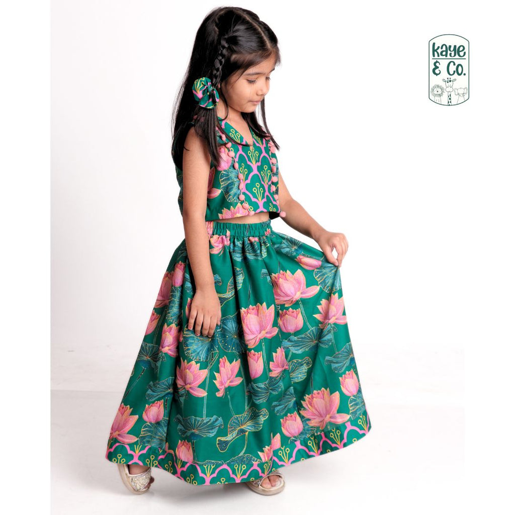 Simply Green Lotus Lehenga Set