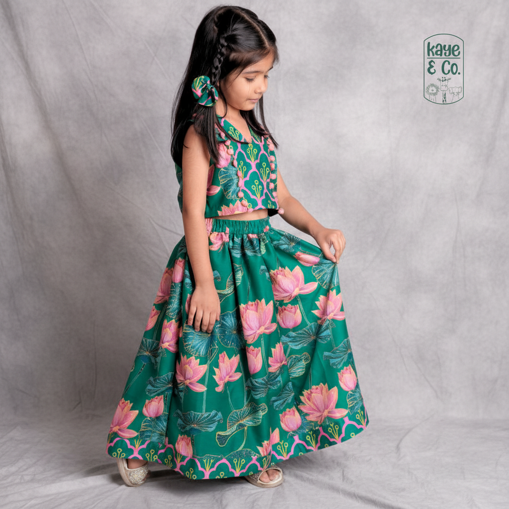 Simply Green Lotus Lehenga Set