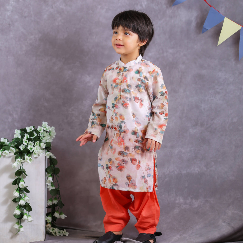 Leaf Print Kurta Set