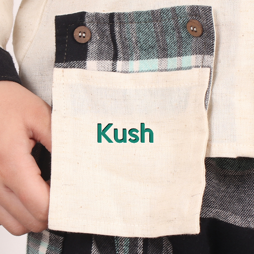 Beige Cotton Linen Shirt with Pouch Pocket