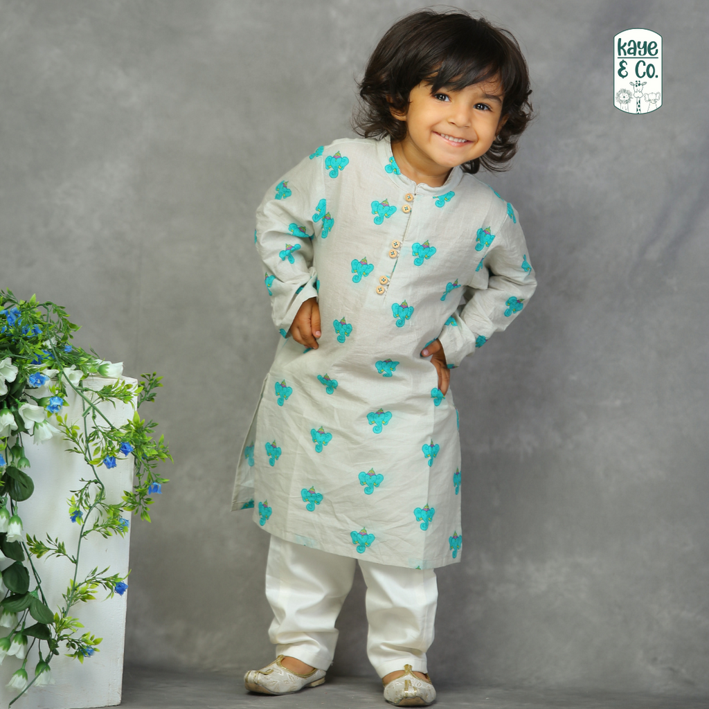 Ganesha Print Kurta Set